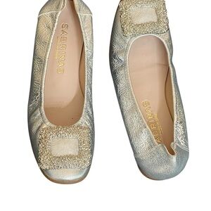 Sabrinas ballet flats silver shoes size 37